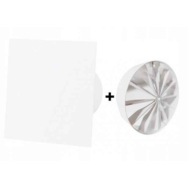 Ventilátor 100 mm Veroni Glass White Wch Timer Hygrostat Bílý Dospel