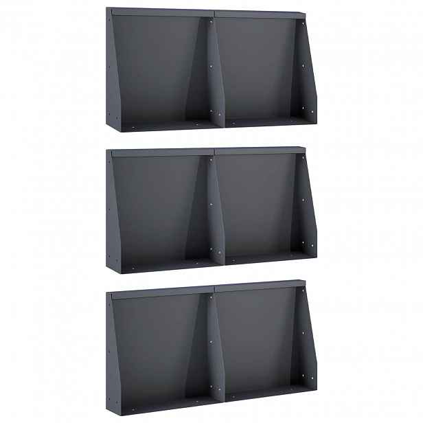 vidaXL Opěrná zeď 6 ks 40 x 12 x 30 cm Ocel Antracitová