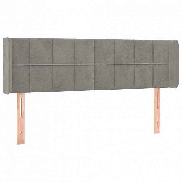vidaXL Čelo postele typu ušák světle šedé 147x16x78/88 cm samet