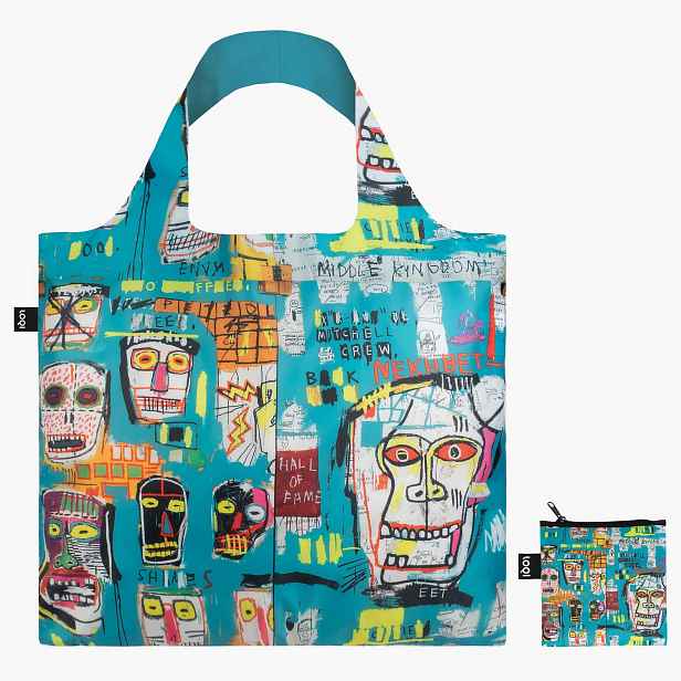 Skládací nákupní taška LOQI JEAN-MICHEL BASQUIAT Skull