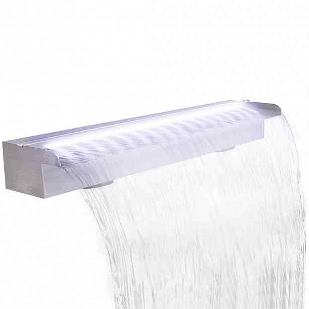 vidaXL Obdélníková bazénová fontána s LED nerezová ocel 90 cm