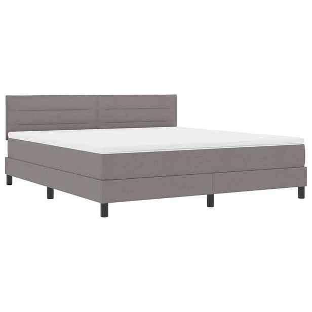 vidaXL Postel s boxspringem s LED pásky Taupe 180 x 200 cm textil