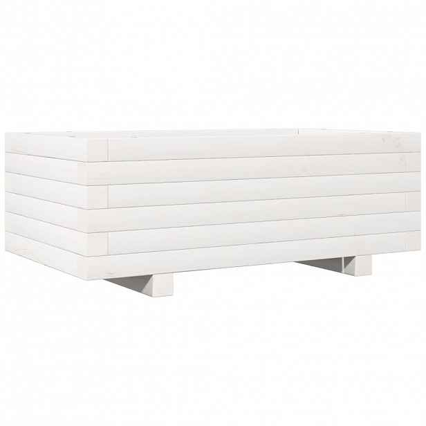 vidaXL Zahradní truhlík bílý 70 x 40 x 26,5 cm masivní borovice