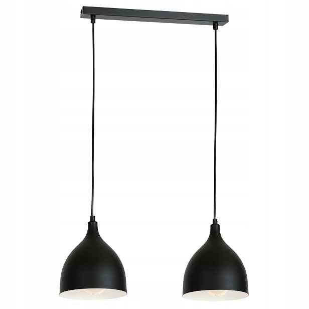 Závěsná lampa dvojitá černá lišta 52 cm nad jídelní stůl Luminex