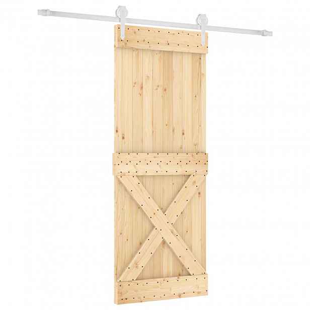 vidaXL Posuvné dveře Přírodní a bílá 90 x 210 cm