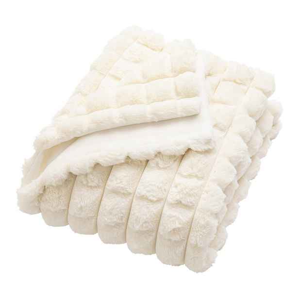 Krémová deka z mikroplyše/z umělé kožešiny 180x220 cm Igloo – douceur d'intérieur