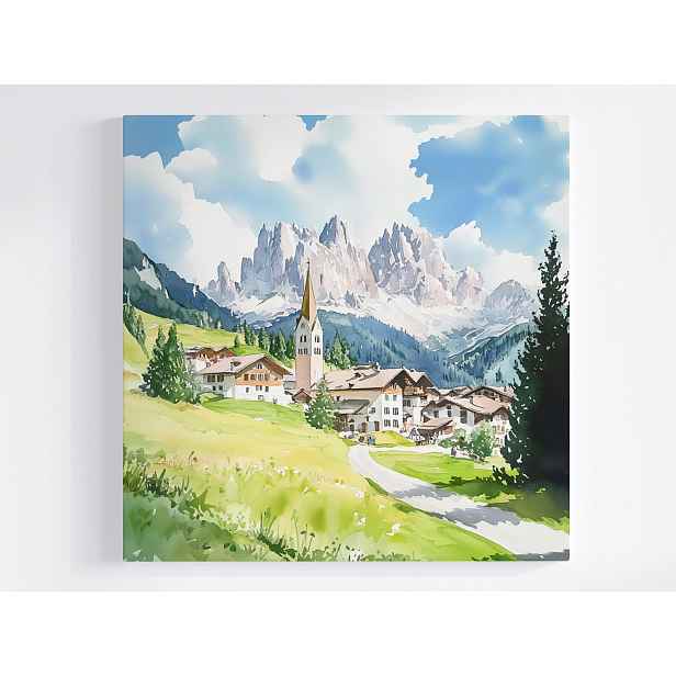 Obraz Na Plátně Canvas Krajina Hory Alpy Slovinsko Městečko Vesnice 50x50