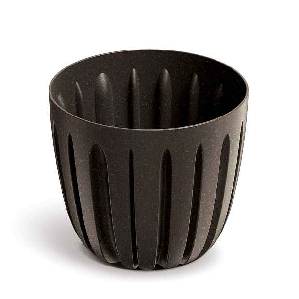 Prosperplast Plastový květináč WARIOS ECO WOOD kávový matný, varianta 16,8 cm