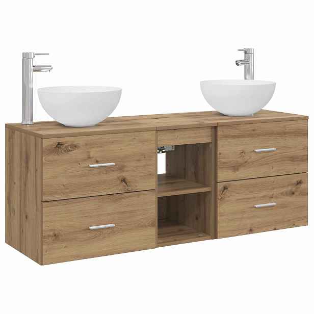 vidaXL Sada koupelnových skříněk 3 ks Dub artisan 49,5 x 41 x 64,5 cm