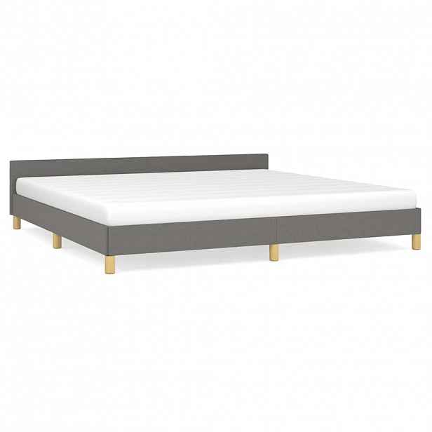 vidaXL Rám postele bez matrace tmavě šedý 200 x 200 cm textil