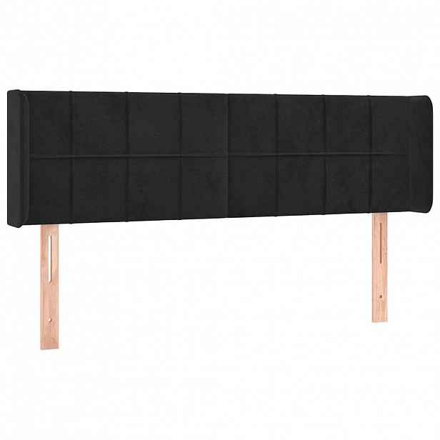vidaXL Čelo postele typu ušák černé 147x16x78/88 cm samet