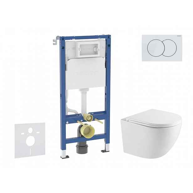 Geberit Duofix - Set předstěnové instalace, klozetu Oudee a sedátka softclose, tlačítko Delta01, alpská bílá SANI11CA3198