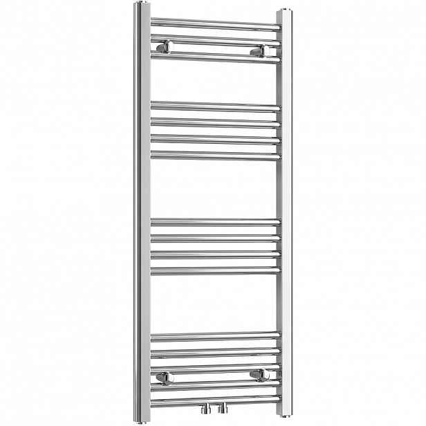 Koupelnový radiátor Benito - středové připojení 50mm/boční - 271 W - chrom - 1000x450 mm
