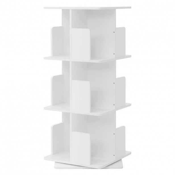 ML-DESIGN DĚTSKÁ KNIHOVNA se 3 policemi, bílá, 40 x 94 x 40 cm, otočná o 360 stupňů