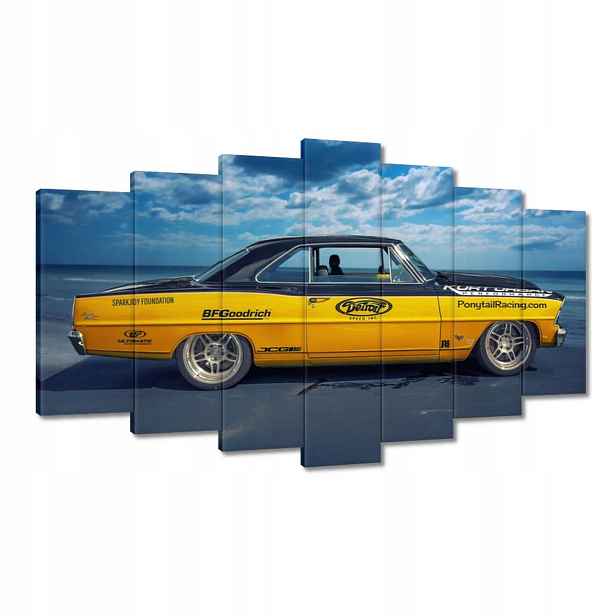 Obrazy 140x80 Žlutá Chevy Nova Ss