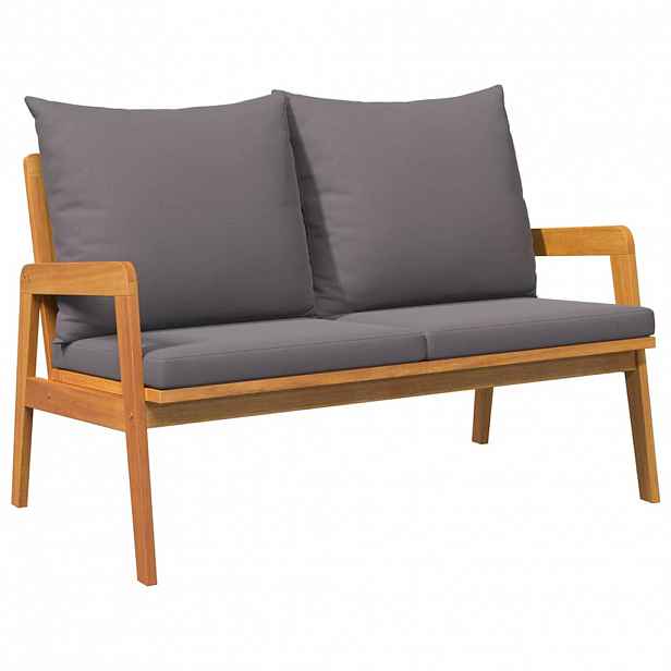 vidaXL Zahradní lavice s polštářem Přírodní olej 115 x 65 x 71 cm