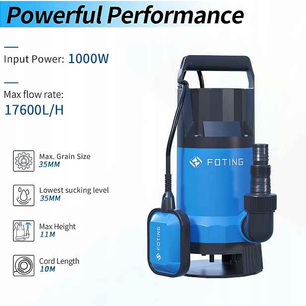 Ponorné čerpadlo Foting 1000 W 17600 l/h