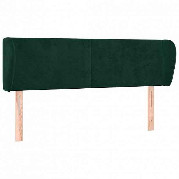 vidaXL Čelo postele typu ušák tmavě zelené 147x23x78/88 cm samet