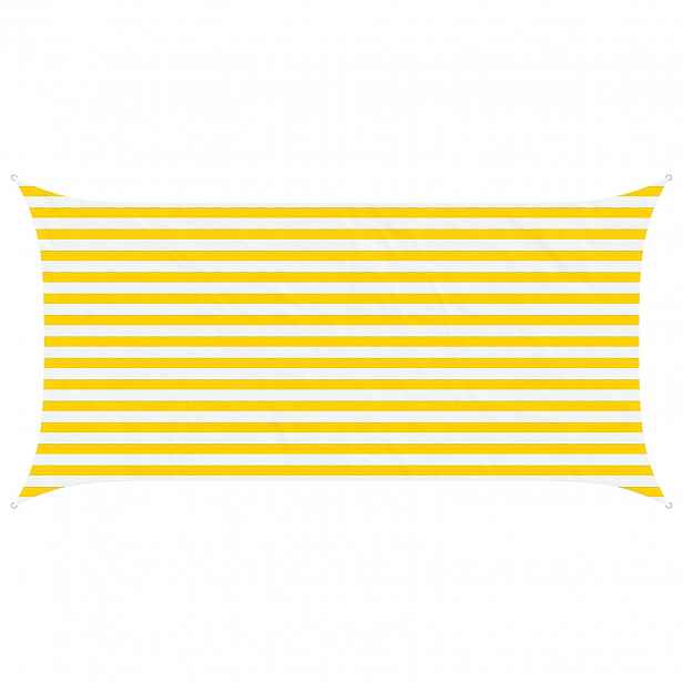 vidaXL Sluneční plachta Žlutá a bílá 2 x 4 m 100% polyester Oxford