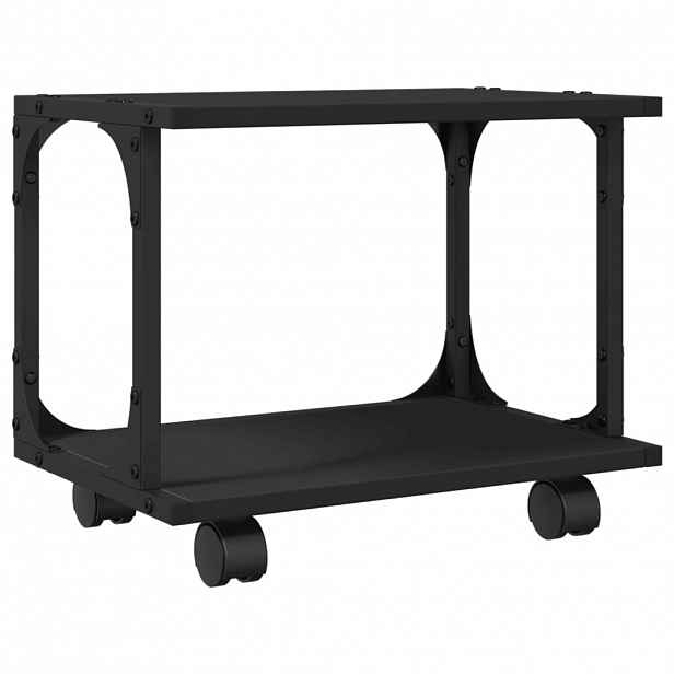 vidaXL Stojan na tiskárnu 2patrový černý 41x28x33,5cm kompozitní dřevo