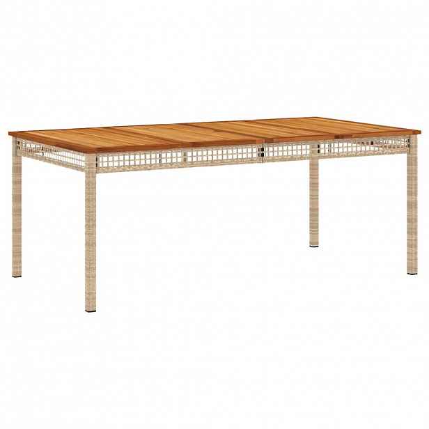 vidaXL Zahradní stůl béžový 180 x 90 x 75 cm polyratan akáciové dřevo
