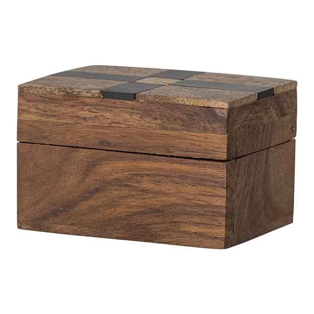 Hnědý dekorativní dřevěný úložný box 6,5x4,5x4 cm Cemile – Bloomingville