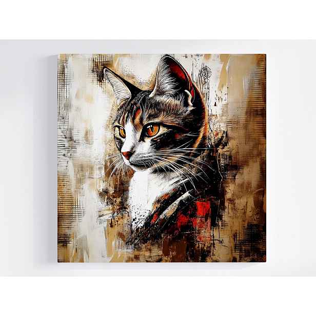 Obraz Na Plátně Canvas Portrét Kočka Kocour Zvířátko Urban Street Art 50x50