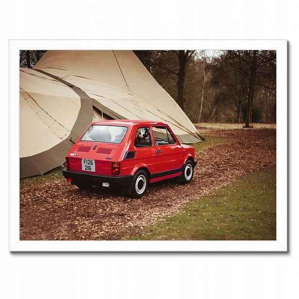 Plakáty v rámu 40x30 Červený malý Fiat 126p