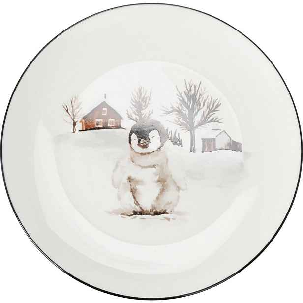 Porcelánový mělký talíř Winter Penguin, 27 x 2,6 cm