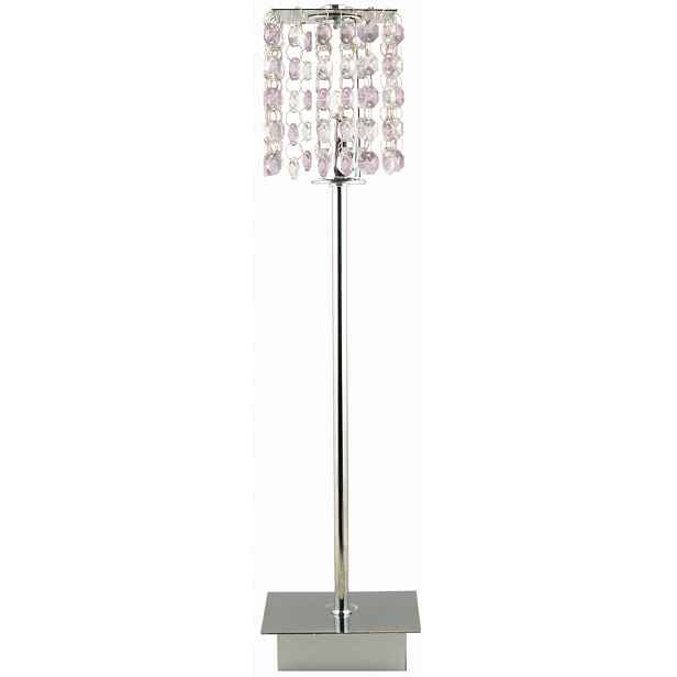 Stolní lampa chromovaná s křišťály glamour do ložnice 40 cm Candellux