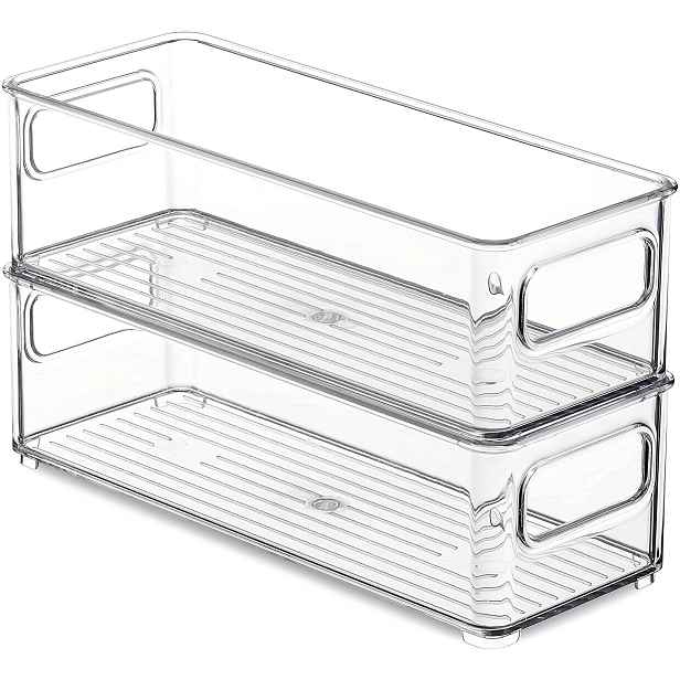 TEMU Sada 2 boxů do lednice s uchy, organizér do spíže 25,5 x 10 x 7 cm