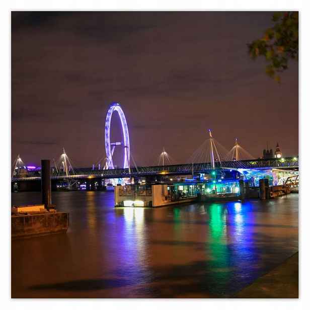 Plakáty 140x140 Fialový London Eye