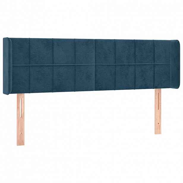 vidaXL Čelo postele typu ušák tmavě modrá 147x16x78/88 cm samet