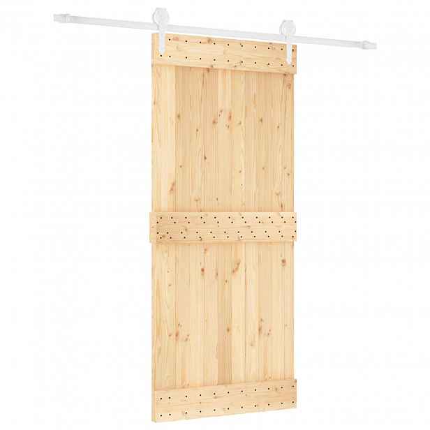 vidaXL Posuvné dveře 90 x 210 cm Masivní borové dřevo (neupravené)