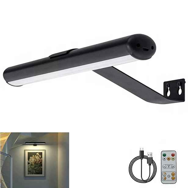 Bezdrátové Magnetické Led Nástěnné Svítidlo Lampka Nad Zrcadlo Obraz 32 cm Dálkový Ovladač