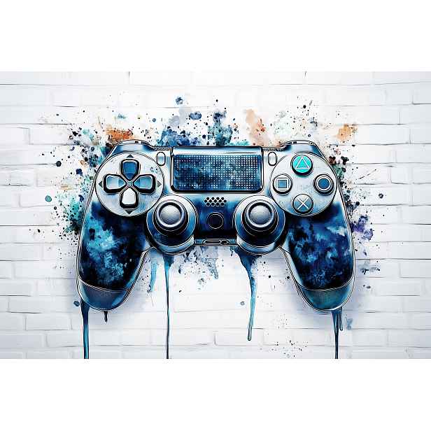 Fototapeta Flizelina Cihlová Zeď Graffiti Hráč Game Pad 416x290 130g