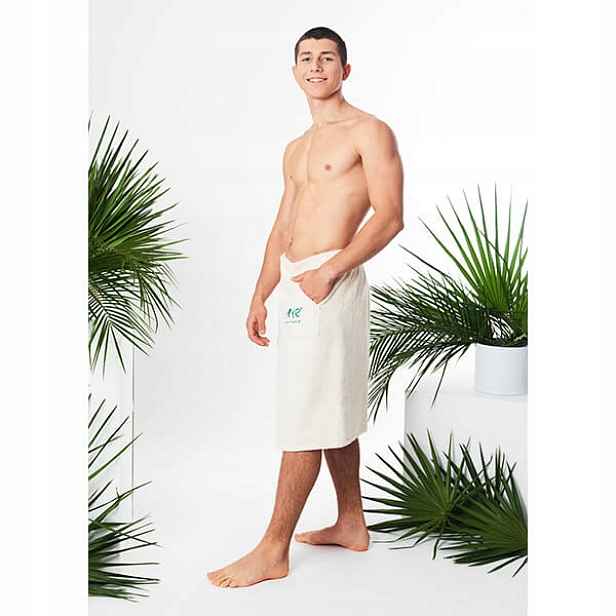 Froté kilt s kapsou vázaný Oeko-tex Yeye Made in Nature L/XL Ecru