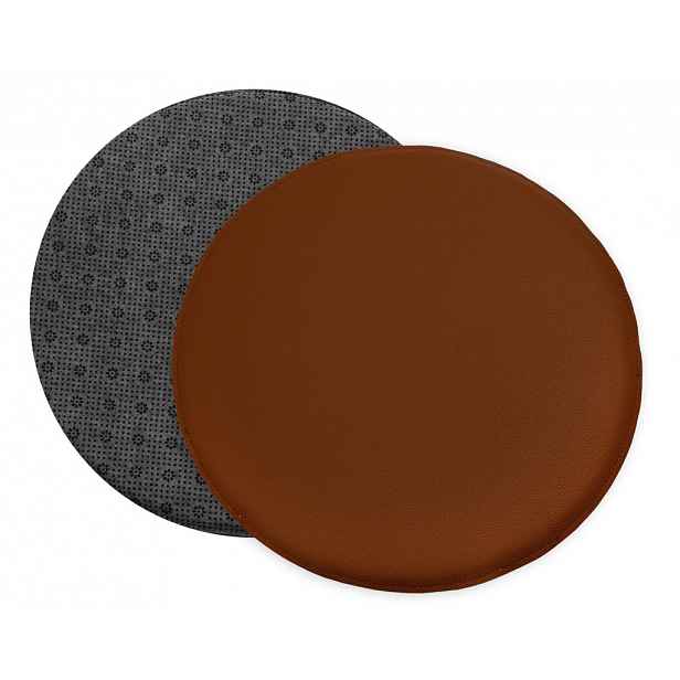 Podsedák na židle hnědý 38 cm, imitace kůže