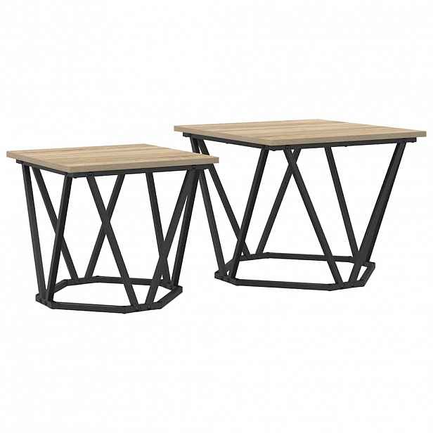 vidaXL Sada odkládacích stolků 2 ks Sonoma dub 50 x 50 x 40 cm