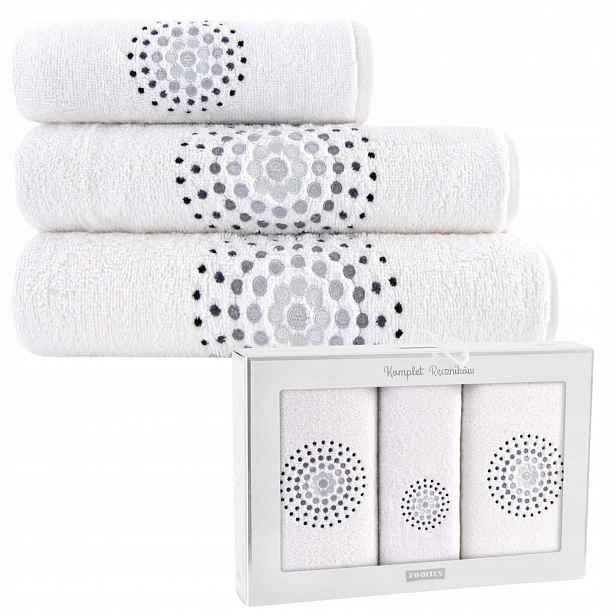 Zwoltex Iluze Ručník 3ks Komplet v krabičce ecru 370g 30x50+50x90+70x130