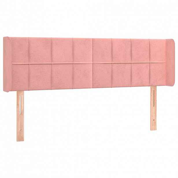 vidaXL Čelo postele typu ušák růžová 147x16x78/88 cm samet