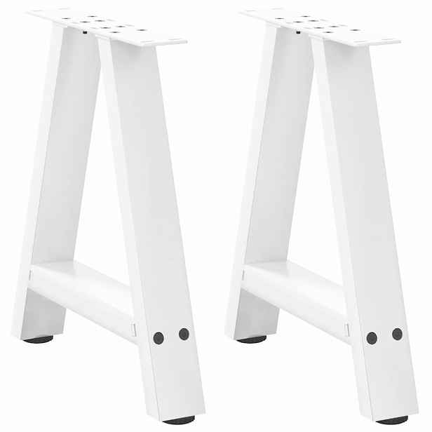 vidaXL Nohy konferenčního stolku ve tvaru A, 2 ks, bílé, 50 x (42-43) cm, ocel