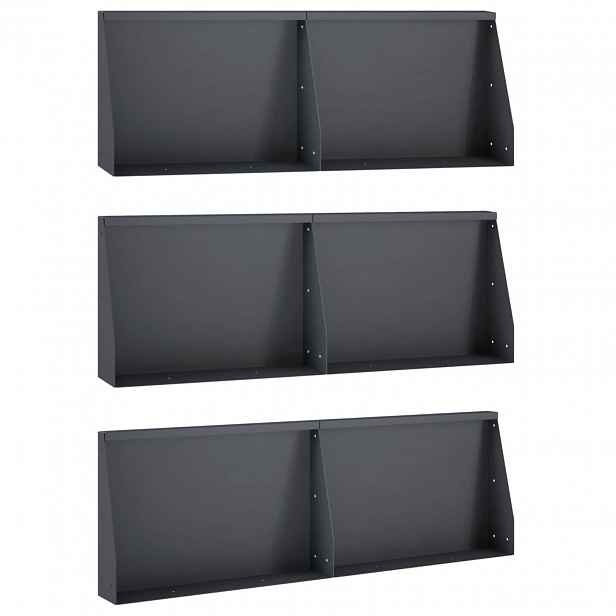vidaXL Opěrná zeď 6 ks 60 x 12 x 40 cm Ocel Antracitová