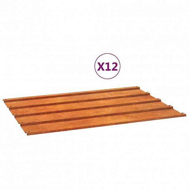 vidaXL Střešní panely 12 ks rezavé 60 x 44 cm cortenová ocel