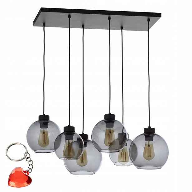 Závěsná stropní lampa Pendant Cubus Černá 6 zdrojů E27 160 cm Tk Lighting
