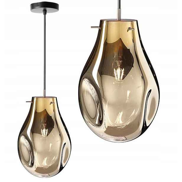 Závěsná Stropní Lampa Skleněná Hnědá Amber Loft Sklo Asymetrické APP328