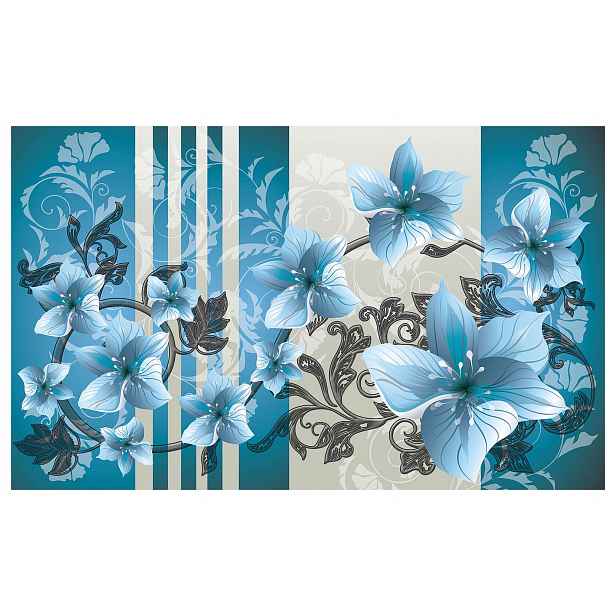 Fototapeta Orchideje Magnolie Květiny světle modrá šedá vinylová 254x184 lepidlo