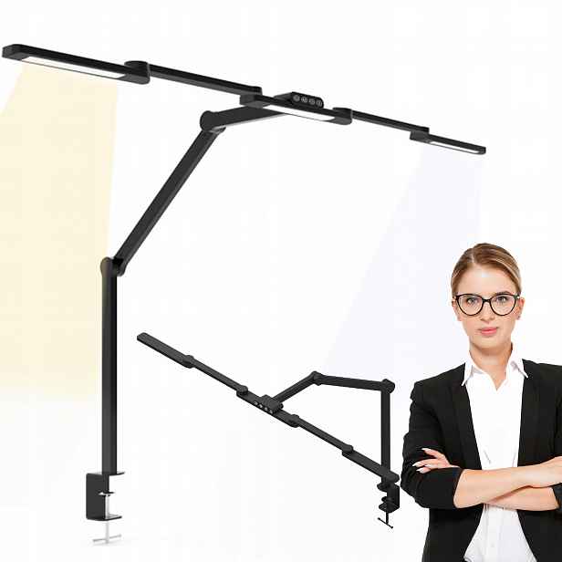 Led Stolní Lampa S Regulací Jasu A Barvy Tříbodová, Černá, 1300 LM