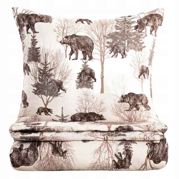 Povlečení Urso flanelové s motivem medvědů 220x200 2x 70x80 cm Homla