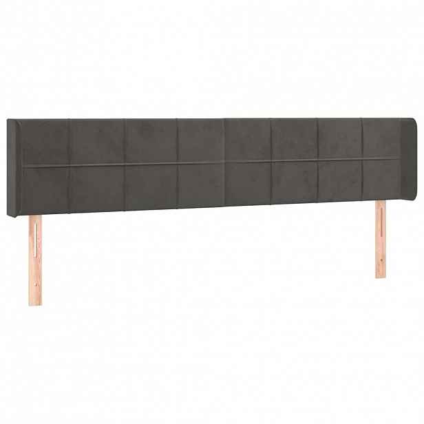 vidaXL Čelo postele typu ušák tmavě šedé 163x16x78/88 cm samet